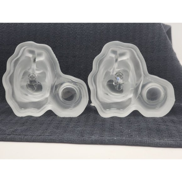 2 Vintage 1995 MJ Hummel Frosted Glass Crystal‎ Angel Candle Holder Avon - Picture 10 of 11